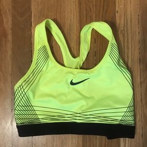Neon Yellow Nike Sports Bra (size medium)